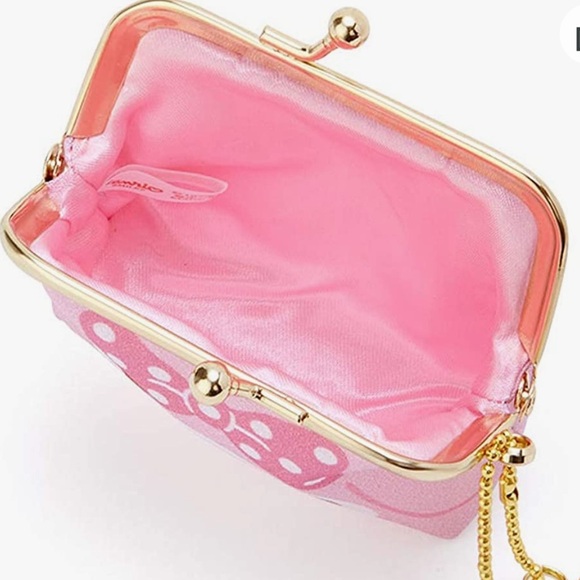 Sanrio My Melody Coin Purse Pink with Chain and Bell - Picture 3 of 3